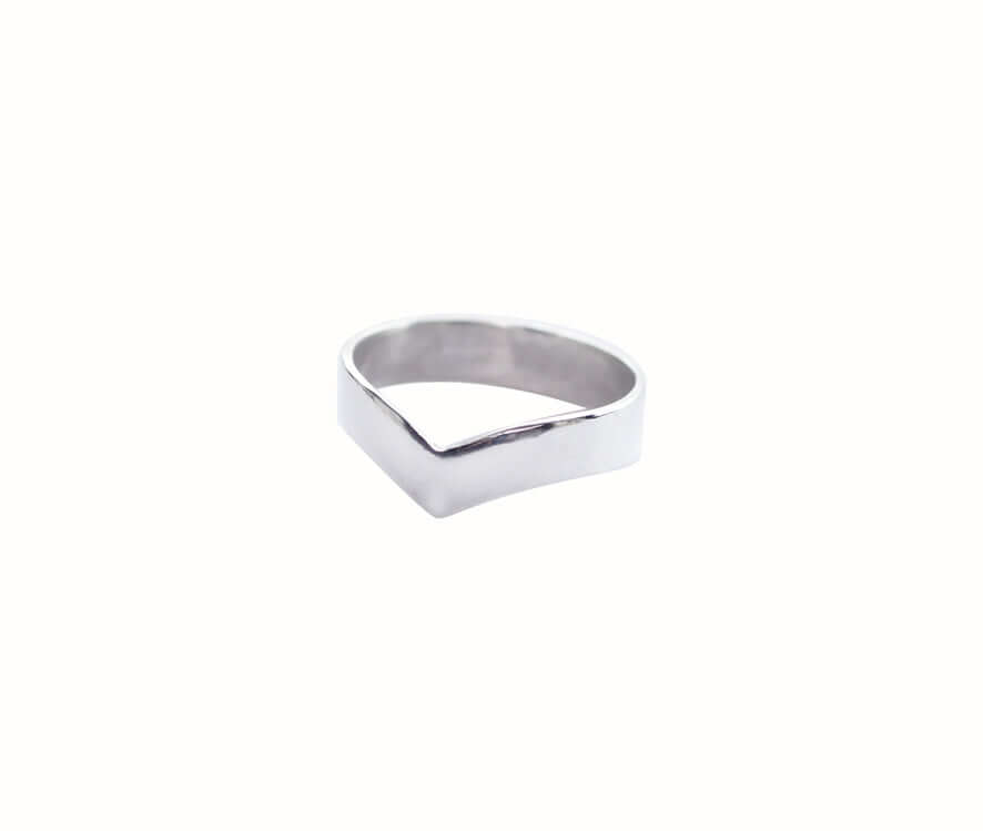 Sterling silver v shaped on sale ring